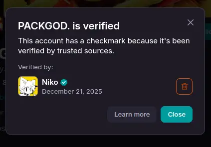 PACKGOD is verified by me