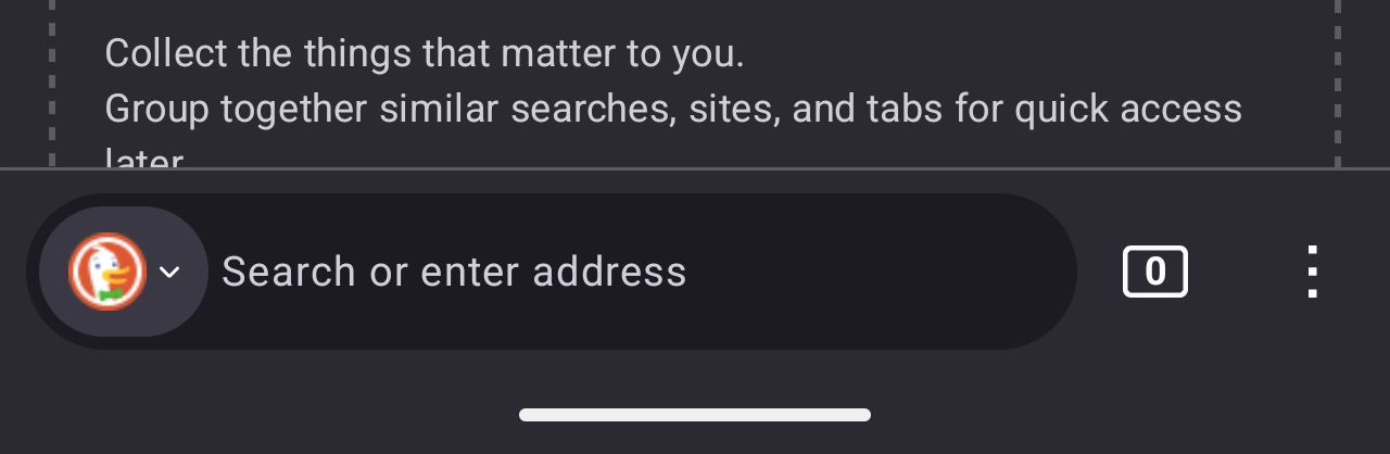 screenshot of the url bar in firefox on android, the address bar is now rounded